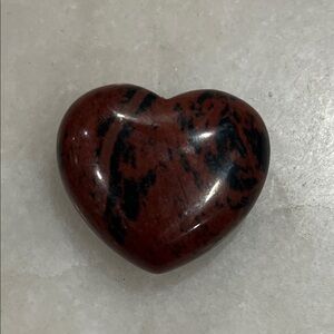 Heart-Shaped Red and Black Stone